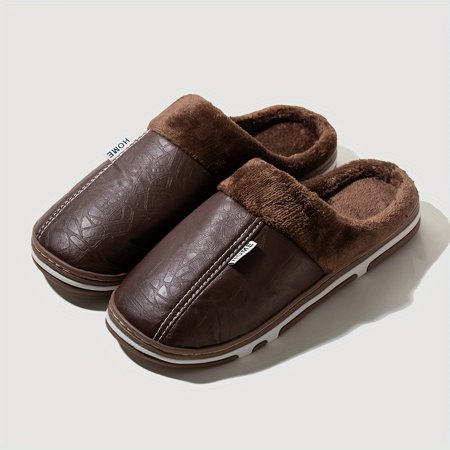 

Cozy Fleece-Lined Slippers - Waterproof Non-Slip Thick Sole for Indoor/Outdoor Use in Fall & Winter