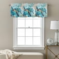 thumbnail image 3 of Vintage Teal Valance Curtain Sea Turtle Coral Starfish Marine Life Nautical Window Valances Rod Pocket Short Curtains Window Treatments for Kitchen Bedroom Bathroom Laundry 42" x 18", 3 of 9