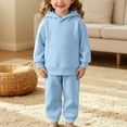 thumbnail image 2 of Hifoo Kids Hoodie Jogger Sweatsuit Solid Color Sweatshirt Sweatpants Sets Winter Athletic Boys Cozy Pullover Pants Outfit Sets Casual Two Piece Playwear Children Long Sleeve Fashionable Clothing Sets, 2 of 6