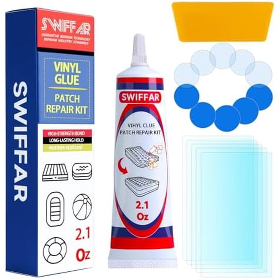 Air Mattress Patch Kit, Heavy Duty Underwater Pool Liner Patch Kit, Effective Vinyl Glue for Above Ground Pool, Paddle Board, Float, PVC Boat, Raft, Air Bed, Bounce House, Hot Tub, Gentle Formula$