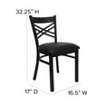 thumbnail image 5 of Flash Furniture Hercules Series "X" Back Modern Armless Metal Restaurant Chair, Black, 5 of 13