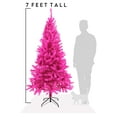 thumbnail image 2 of Perfect Holiday 7ft Canadian Pine Christmas Tree, 855 pvc branch tips with Metal Stand, Pink, 2 of 6