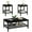 Black, variant on AWQM 3 Pieces Coffee Table Set, Industrial Coffee Table with 2 Square End Side Tables, Modern Living Room Table Set with Metal Frame for Apartment Home Office, Black