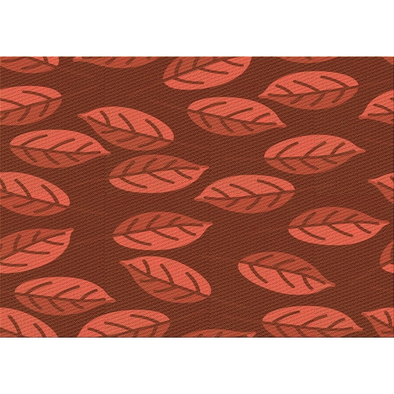Ahgly Company Machine Washable Indoor Rectangle Transitional Orange Red Orange Area Rugs, 5' x 8'
