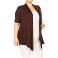 thumbnail image 2 of MOA Collection Women's Casual Open Front Short Sleeve Cardigan, 2 of 5