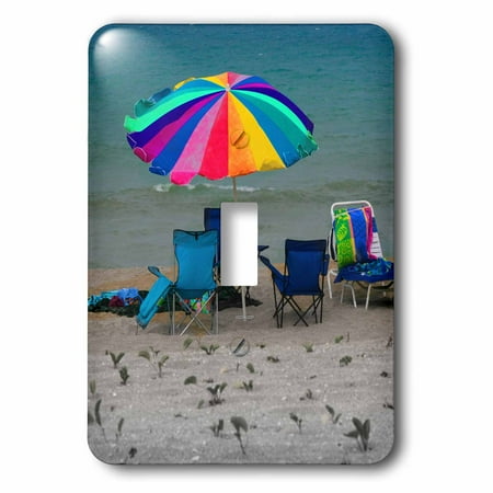 3drose Chairs And Umbrella On Beach Double Toggle Switch Com