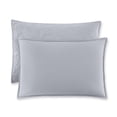 thumbnail image 2 of Beautiful 100% Cotton Floral Stitched Cornflower Blue Sham Set, Standard/Queen, 2-Piece by Drew Barrymore, 2 of 4