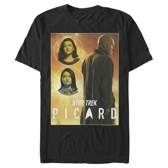 Men's Star Trek: Picard Character Poster  Graphic Tee Black 3X Large