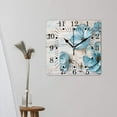 thumbnail image 3 of 10 Inch Wall Clock Battery Operated Square Clock for Office, Kitchen, Outdoor, Living Room,Flowers with Insects Blue Elegant, 3 of 4
