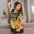 thumbnail image 3 of Balery Happy New Year 2025 Camisón de manga corta con cuello redondo para mujer, cómodo y elegante., 3 of 6
