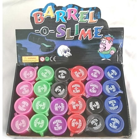 24 Barrel O Slime 1.5 oz Assort Color Child GaG Gift Party Favors Bag