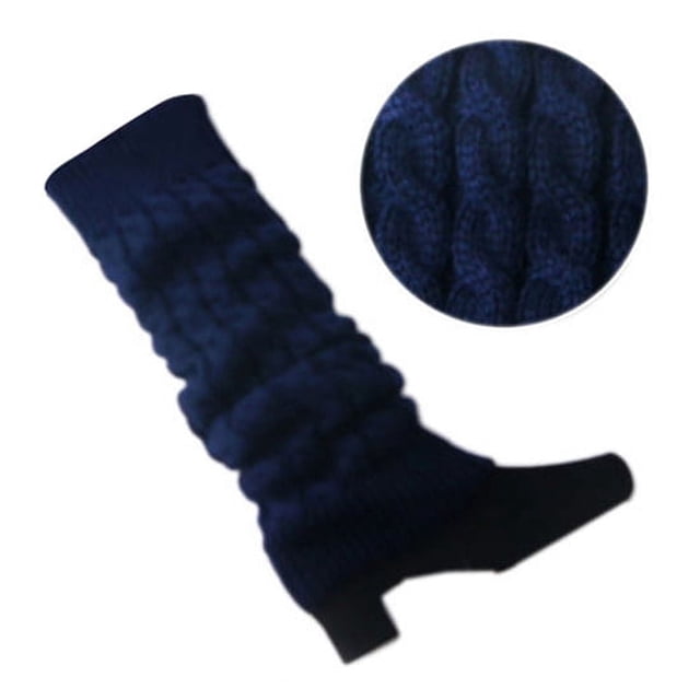 AWZXDE Women's Winter Solid Color Knit Leg Warming Socks Warm Cozy Short Long Socks For Women