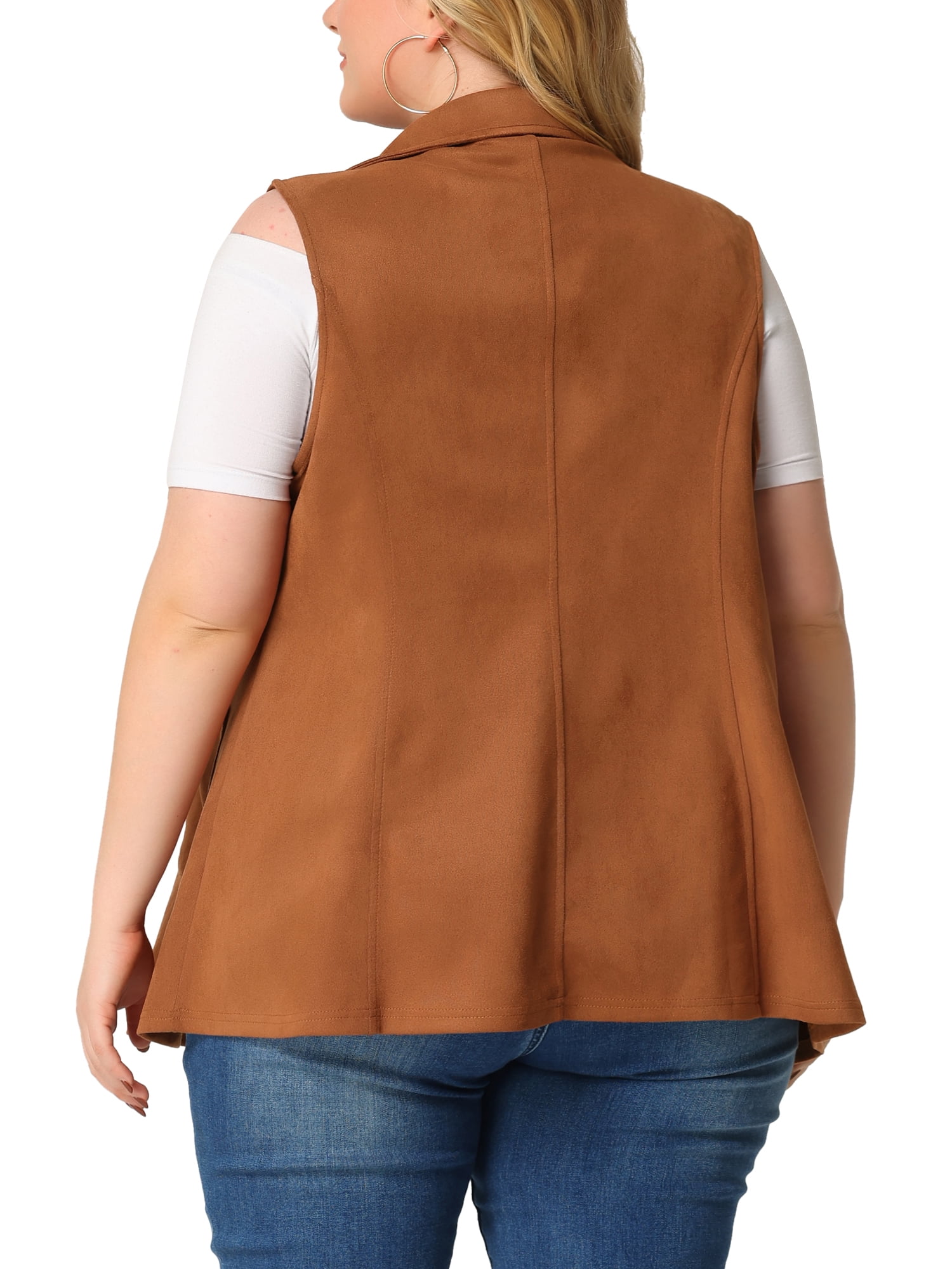 Unique Bargains Women s Plus Size Vests Long Sleeveless Casual