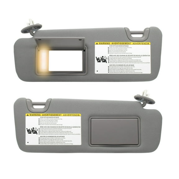 Car Sun Visor For 2014-2019 Toyota Highlander, Left & Right Driver & Passenger Side Sunvisor Replace 74310-0E072-B0 74320-0E074-A0-two pieces-grey