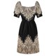 thumbnail image 5 of Vestido de manga corta con estampado de encaje negro y dorado ropa para mujer vestidos de noche elegantes para mujer vestido de playa 2025, 5 of 6