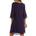 thumbnail image 4 of Lovskoo 2024 Women's Satin Lace Sleepwear V Neck Short Sleeve Nightgown Sleepwear Dress Purple, 4 of 9