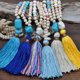 thumbnail image 4 of Collar Decorativo de suéter Qarigey para Mujeres y Hombres con Borla y cuentas color beige, 4 of 6