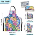thumbnail image 3 of Vibrant Colorful Unicorn 5 Pcs Kitchen Set Heat Resistant Oven Mitts and Non-Slip Pot Holders with Adjustable Cooking Apron, 3 of 6