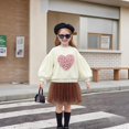 thumbnail image 6 of XXWXYD Toddler Girls 3D Heart Sweatshirt Long Sleeve Pullover Top Cute Puffy Cotton Casual Valentines Day Kawaii Playwear Trendy Everyday Comfort Fit, 6 of 7