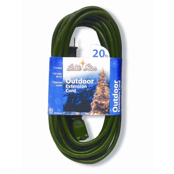 CC Christmas Decor Indoor/Outdoor Polarized 9-Outlet 3-Prong Extension Cord – Green Wire - 20'