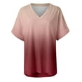 thumbnail image 6 of Wycnly Shirts for Women Summer T Shirts Womens Tees Summer Plus Size Fashion Gradient V Neck Short Sleeve Tops Ladies Girls Lightweight Tunic Blouses, 6 of 6