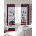 thumbnail image 3 of Independence American Flag Truck with Wooden Stripes Blackout Curtains 72 Inches Long for Bedroom,Blue Red Checker Buffalo Thermal Insulated Room Darkening Black Out Curtain Grommet Living Room Drape, 3 of 8