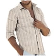 thumbnail image 2 of Blusa y camisa de manga larga con cuello vuelto para hombre, informal, con estampado de botones y bolsillo, cuello vuelto, blusa de manga larga, blusa de poliéster para hombre, 2 of 6