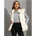 thumbnail image 2 of PUWEI Women's Warm Puffer Vest Sleeveless Full Zip Puffy Jacket Removable Hood with Pockets, 2 of 7