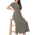 thumbnail image 6 of BRGZLK Nightgown Womens Sleepshirt Soft Sleepwear Pleated Nightshirt Comfy Sleep Dress Short Sleeve Flare Nightdress S-2XL Army Green M, 6 of 6