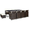 thumbnail image 1 of vidaXL 13 Piece Outdoor Dining Set with Cushions Poly Rattan Brown, 1 of 5