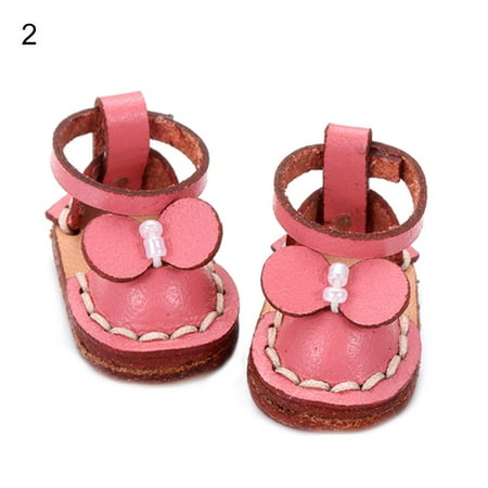 

For obitsu11GSCbody9OB11 Handmade for 1/12BJD Doll for 1/11 OB11 Cowhide Dolls Shoes Doll Casual Sandals Leather Shoes New Casual 2