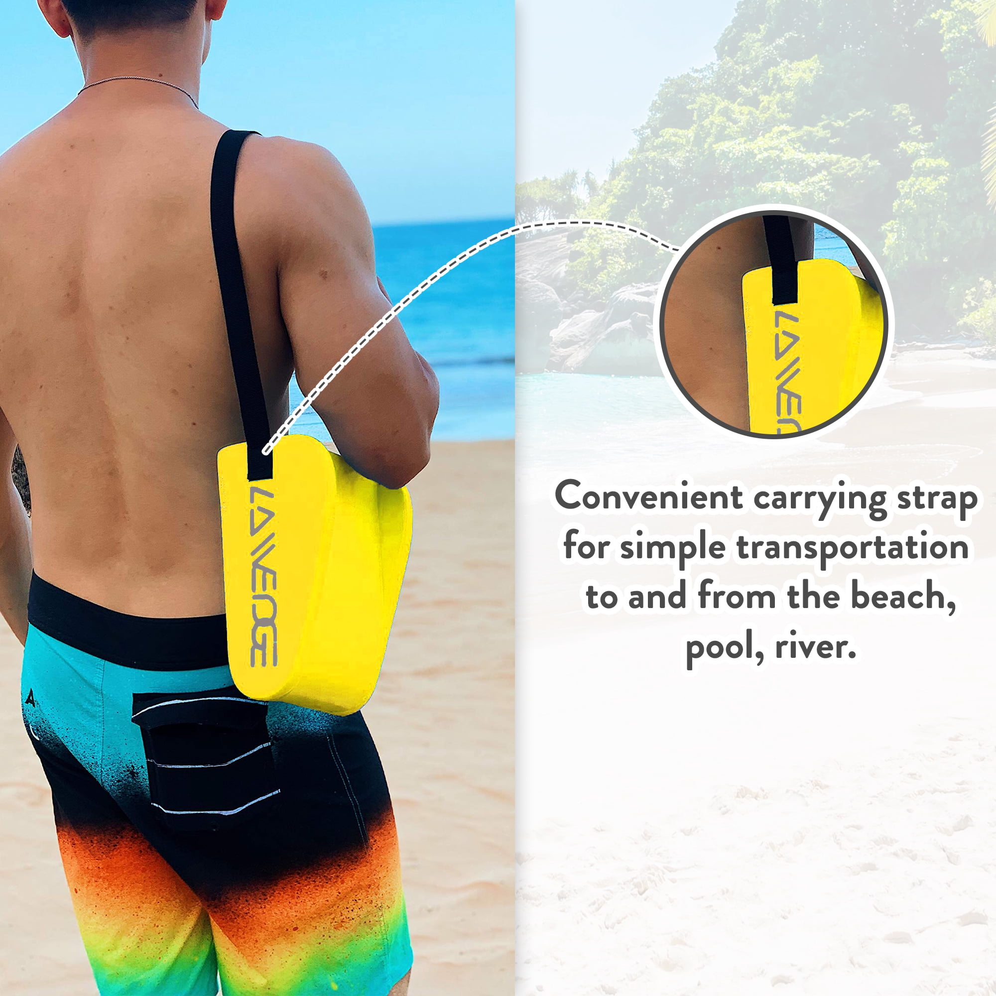 La-Wedge - Beach Headrest and Accessory Bag - Banana Yellow