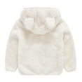thumbnail image 2 of Toddler Fleece Hoody Jacket Zip Up Teddy Coat Warm Winter Outwear For Girls Boys Xmas Gift, 2 of 9