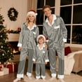 thumbnail image 7 of BLTIBY Pajama Christmas Family Set Satin Pjs Matching Sets Silk Sleepwear Holiday Striped Printed Nightwear Xmas Jammies Loungewear Gray M, 7 of 7