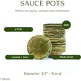 thumbnail image 3 of TAPARI Disposable Sauce Ramekins - 50 Pack Mini Sauce Pots - 2.5 Inch - Sturdy, Eco-Friendly - Home Compostable & Biodegradable Souffle cups for Parties & Containers for Dips - Sal Leaf - 1 Fl Oz, 3 of 6
