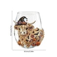 thumbnail image 2 of Qjidjing 15oz Highland Cow Glass Cup, Halloween Decorative Stemless Wine Glass for Cocktails, Milk, Party, Holiday Decor, 2 of 6