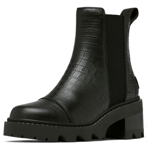Bota Sorel Joan Now Chelsea de piel negra para mujer 9