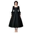 thumbnail image 2 of YTCAMLO Plus Size Halloween Long Dresses for Women Vintage Lace Up Long Flared Sleeve Medieval Costume Gothic Medieval Dress, 2 of 7