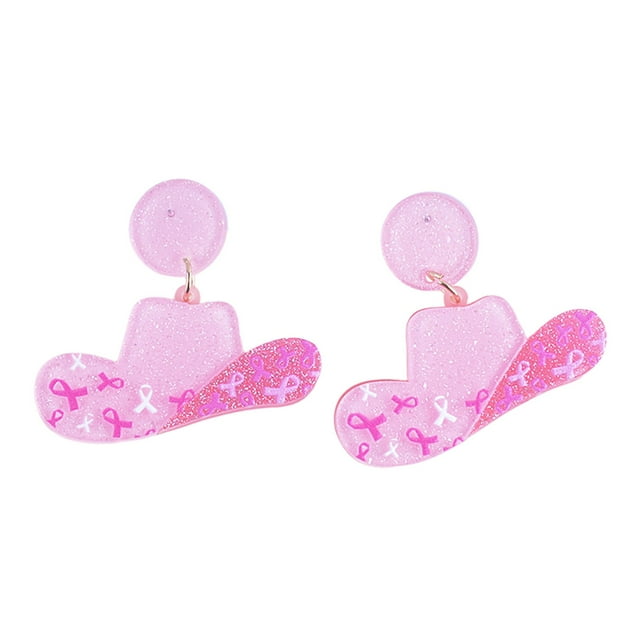 Stylish Earrings Ribbon Acrylic Fashion Jewelry for Women Cancer Awareness Edition Unique Idea Personal Accessory