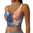 thumbnail image 2 of Pofeuu Sunshine Winged Rabbit Print Sports Bra for Women Sexy Vest Yoga Running Gym Fitness Crop Bras Tops-Large, 2 of 8