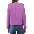 thumbnail image 5 of Long Sleeve Women's Tweed Jackets Business Button Down Casual Cropped Blazer with Pockets, 5 of 6