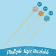 thumbnail image 6 of BambooMN - Winter Holiday Snowflake Bamboo Picks Skewers for Appetizers Desserts Cocktails - 3.9" (10cm) - Blue, White, Gold, Silver - 300pcs, 6 of 11