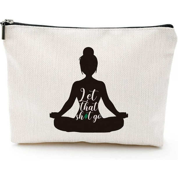 Zen Motivational Yoga Gifts-Let That S GO-Funny Yoga Gifts Makeup Bag,  Storage bag,Zen Gift for Women,Zen Gift Bags, Cut Funny Sloth Yoga Gifts  Decor 