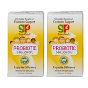 GreenPeach Probiotic & Prebiotic Supplement for Women and Men Pack of 2, Vegan & Non-GMO, 45 Capsules