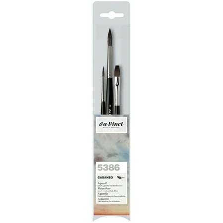 da Vinci CASANEO Assorted Wash Extra Soft Synthetic Watercolor 3 Brush Set