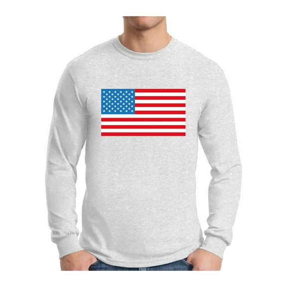 Awkward Styles Men's American Flag Graphic Long Sleeve T-shirt Tops USA Flag Patriotic