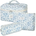 thumbnail image 1 of Bolsa de maquillaje Senbowe Floral, 3 unidades, algodón acolchado, para mujer, 1 of 8