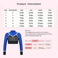 thumbnail image 7 of TiaoBug Kids Girls Sparkle Printed Cheerleading Dance Crop Tops Long Sleeve Tee Shirts Cheer Leader Uniform Dance Costume Blue 10, 7 of 7