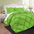thumbnail image 1 of BedDecor 3 PC Luxury Diamond Ruffle "Parrot Green, Twin/Twin XL" 800 TC 100% Long Staple Egyptian Cotton Made Down Alternative Comforter, 1 of 5