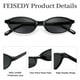thumbnail image 4 of Gafas de Sol Retro FEISEDY Ovaladas de Ojo de Gato para Mujer B0257, 4 of 6